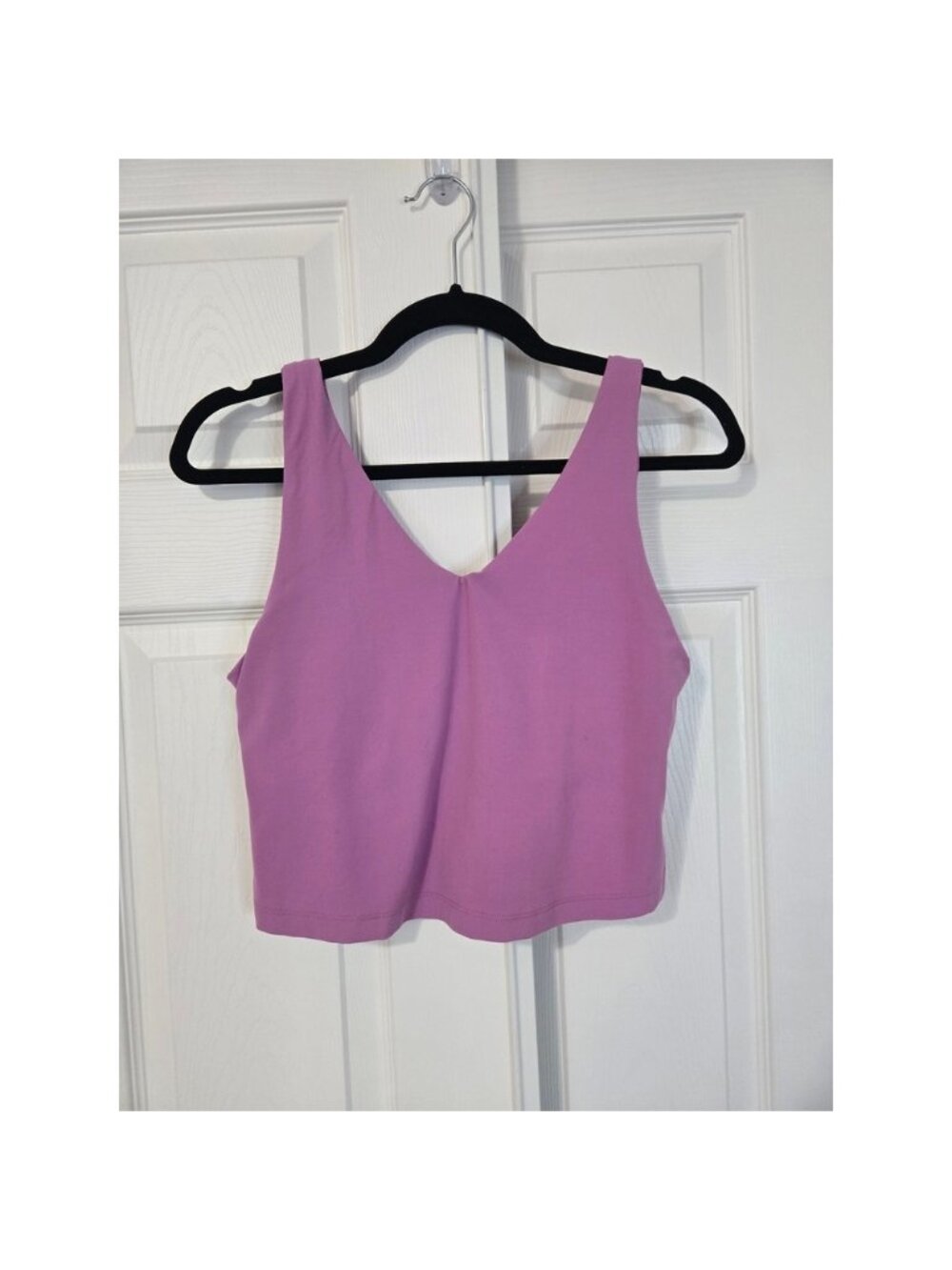 Athleta Aurora Seamless Crop Tank Purple V-Neck Workout Top Womens Large